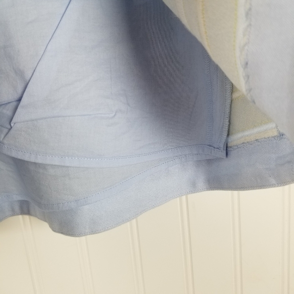 Vineyard Vines Embroidered Cotton Mini Skirt Blue Yellow Stripe Lined A line Zip - Picture 6 of 8